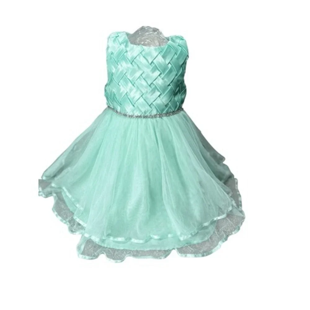 Toddler Girl 12M Mint Green Formal Tulle Dress Rhinestone Flower Girl Easter